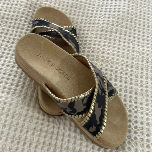 JACK ROGERS CAMO PLATFORM SLIDES - Picture 4 of 7